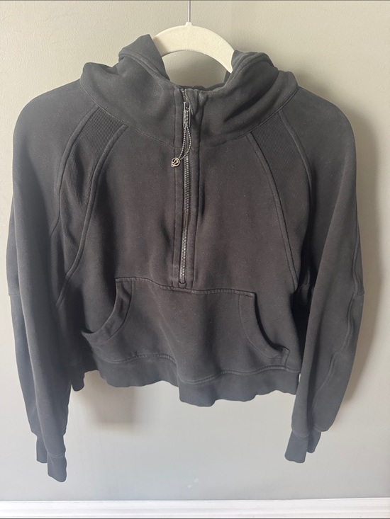 lululemon athletica Tops - Lulu Lemon Women's Black Half-Zip Hooded Pullover Top
